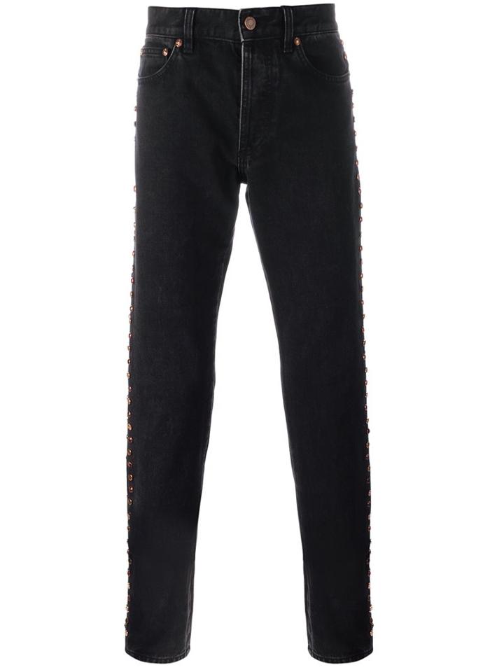 Givenchy Embellished Denim Jeans, Men's, Size: 31, Black, Cotton/glass