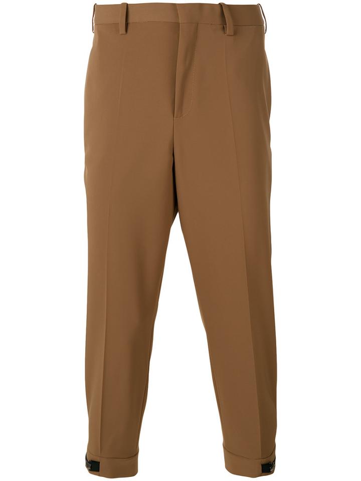 Neil Barrett - Cropped Trousers - Men - Cotton/polyester/polyurethane - 46, Brown, Cotton/polyester/polyurethane