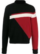 Neil Barrett Colour-blocked Funnel-neck Jumper - Blue