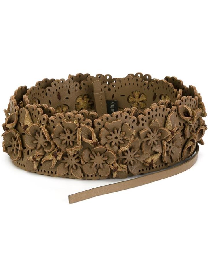 Etro Floral Applique Tie Belt