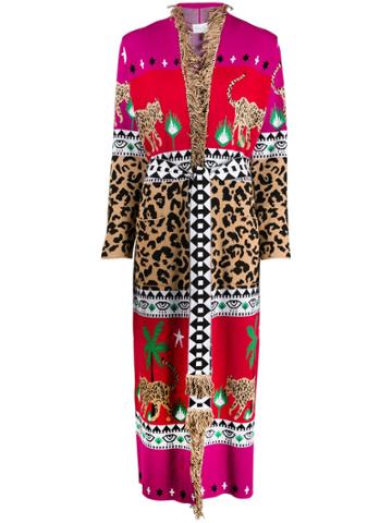 Hayley Menzies Leopardess Jacquard Cardi-coat - Pink