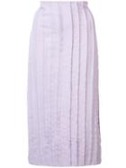 Jonathan Cohen - Frayed Pleat Skirt - Women - Silk/polyester/spandex/elastane/wool - 8, Pink/purple, Silk/polyester/spandex/elastane/wool