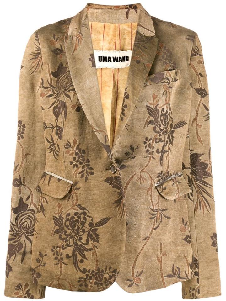 Uma Wang Floral Blazer - Neutrals