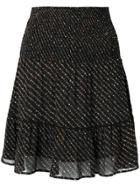 Ganni Floral Print A-line Skirt - Black