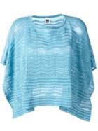 M Missoni Cape Style Top, Women's, Blue, Cotton/polyamide/metallic Fibre