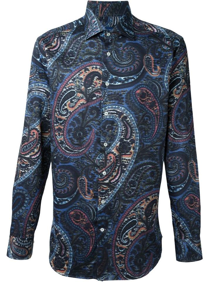 Etro Paisley Print Shirt, Men's, Size: 43, Cotton