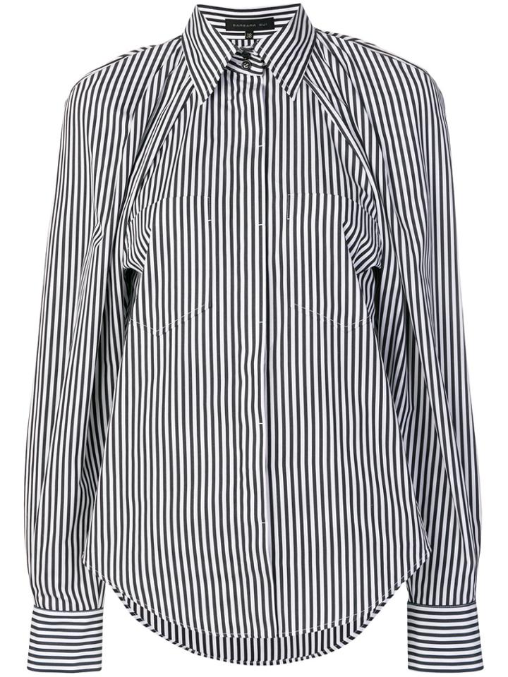 Barbara Bui Striped Long-sleeve Shirt - Black