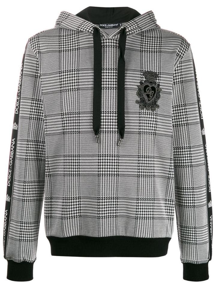 Dolce & Gabbana Dg Patch Check Hoodie - Black