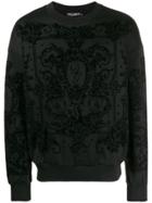 Dolce & Gabbana Textured Velvet Sweatshirt - Black