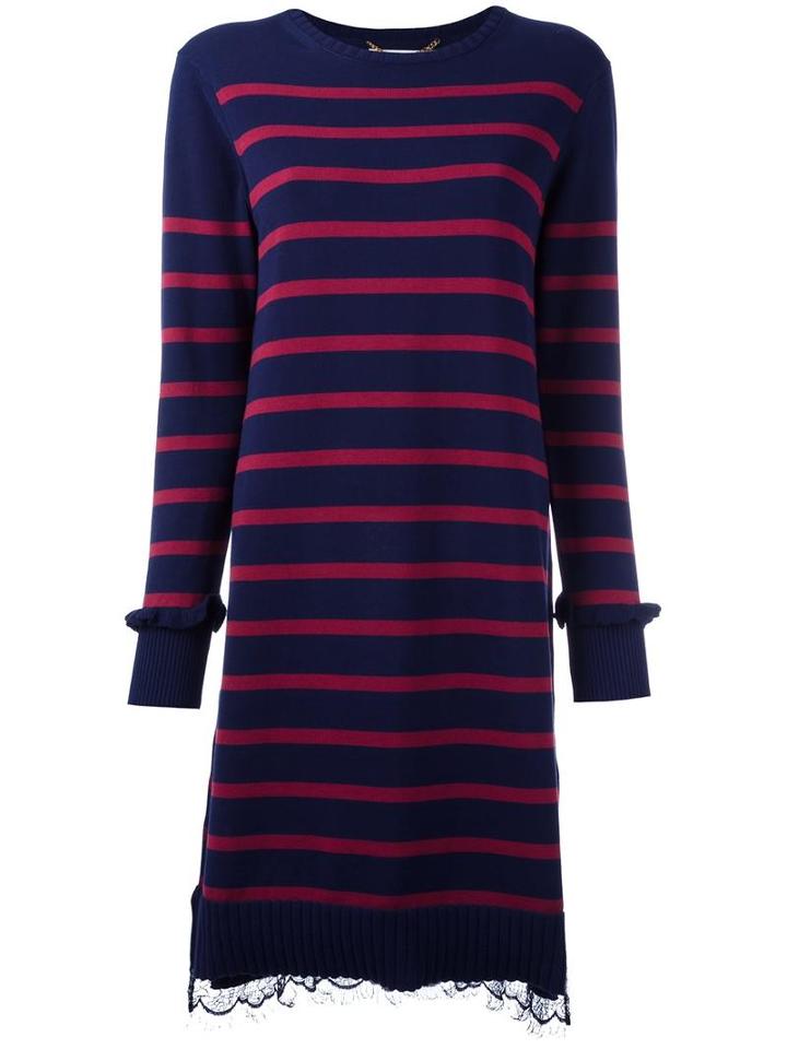 Muveil Striped Dress, Women's, Size: 40, Blue, Cotton/nylon