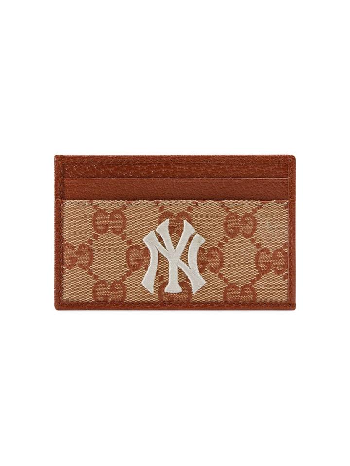 Gucci Original Gg Card Case With Ny Yankees&trade; Patch - Neutrals