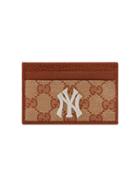 Gucci Original Gg Card Case With Ny Yankees&trade; Patch - Neutrals
