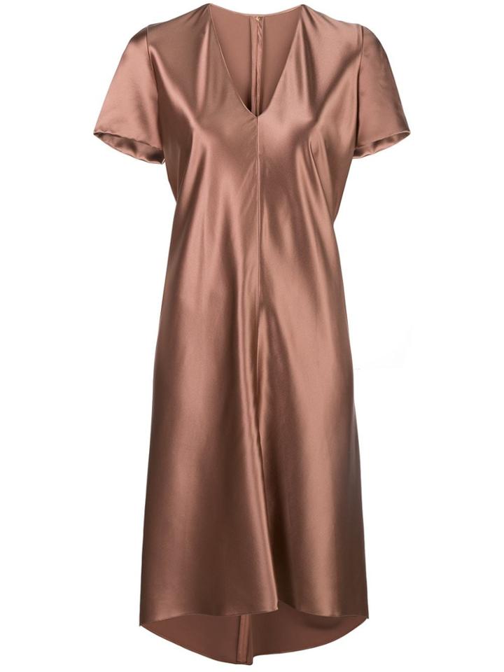 Peter Cohen Short-sleeve Flared Dress - Brown