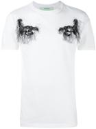 Off-white - Embroidered T-shirt - Men - Cotton/polyamide - L, White, Cotton/polyamide