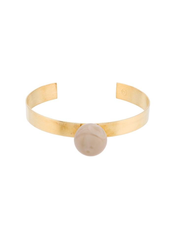 Mm6 Maison Margiela Stone Choker Necklace - Gold