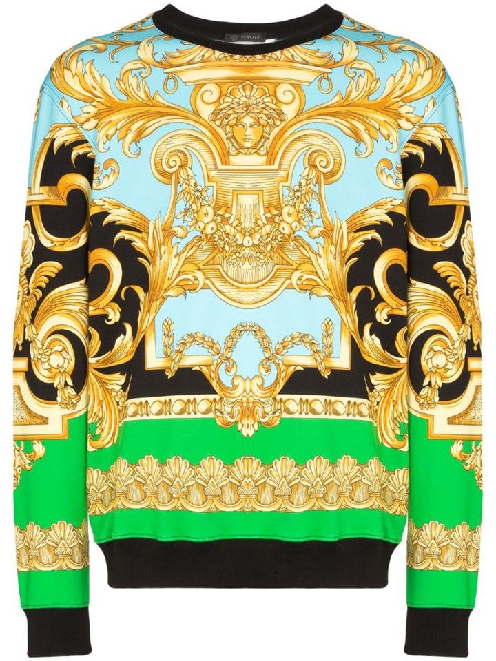 Versace Baroque Print Sweatshirt - A78y Green