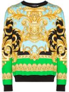 Versace Baroque Print Sweatshirt - A78y Green