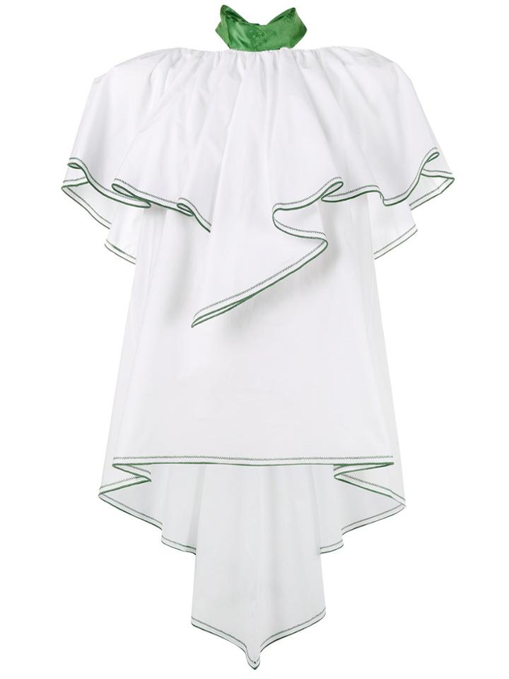 Rosie Assoulin Ruffle Short Sleeve Top - White