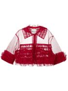 Comme Des Garçons Noir Kei Ninomiya Cropped Frilled Jacket - Red