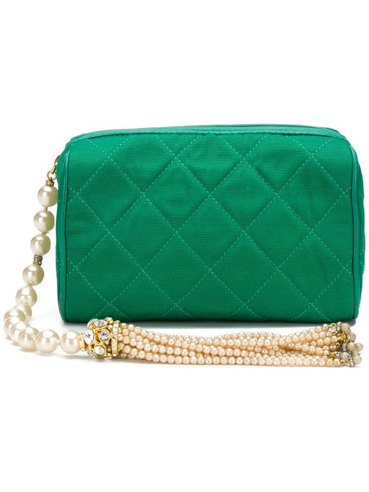Chanel Pre-owned Pearl And Tassel Bag - Green