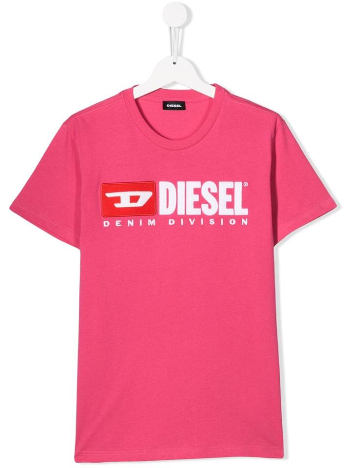 Diesel Kids Teen Logo Print T-shirt - Pink