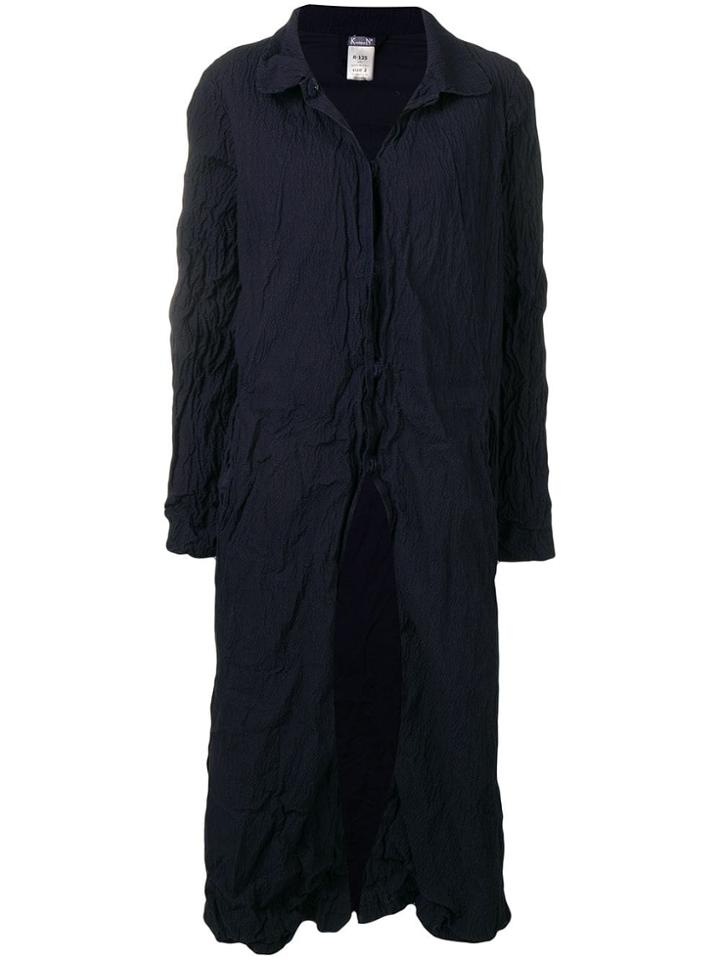 Kristensen Du Nord Creased Duster Coat - Blue