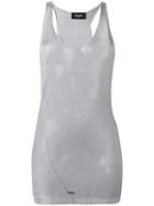 Dsquared2 Transparent Panel Tank Top, Women's, Size: Xs, Grey, Viscose/polyester