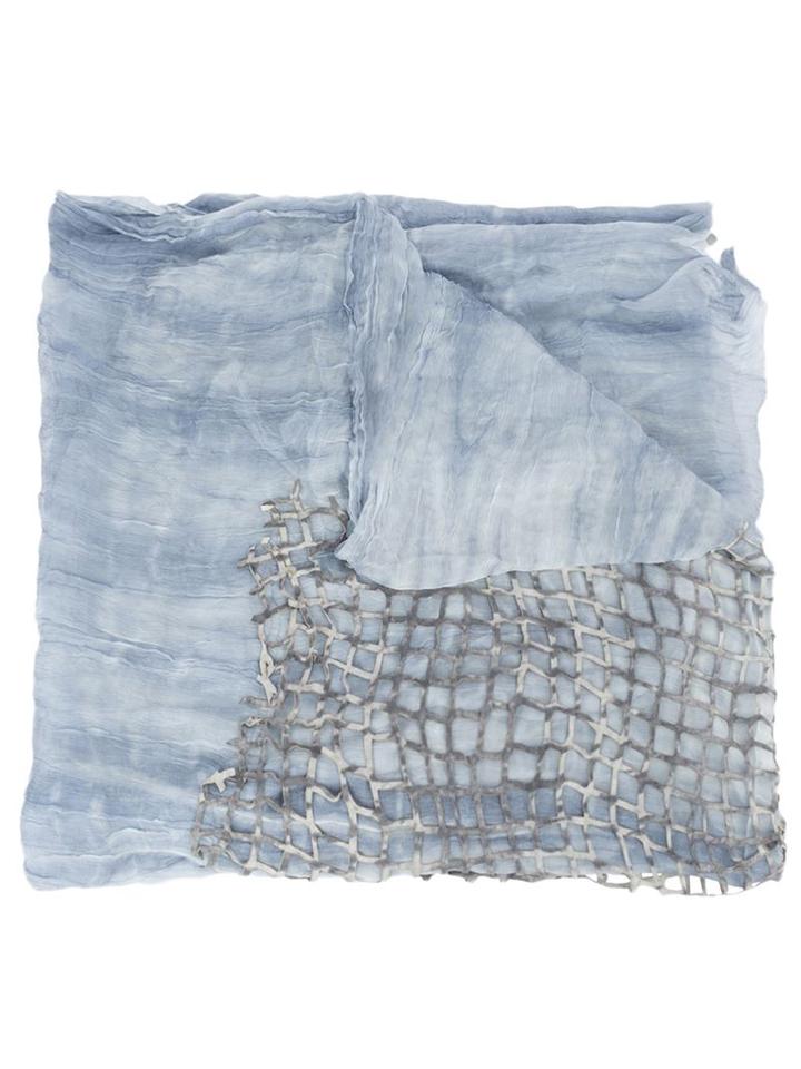 Cutuli Cult Eye Scarf, Adult Unisex, Blue, Silk/leather