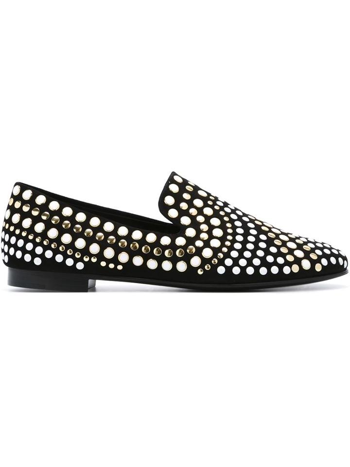 Giuseppe Zanotti Design David Loafers, Men's, Size: 41.5, Black, Suede/leather/metal Other