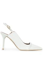 Malone Souliers Pointed Toe Pumps - White