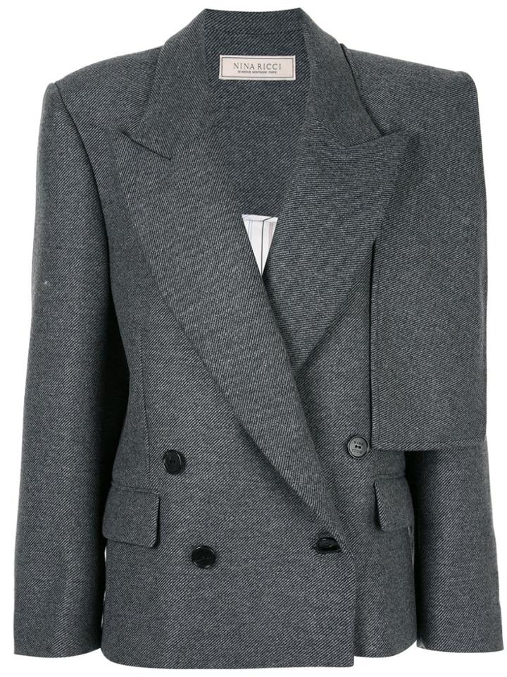 Nina Ricci Cape Sleeve Blazer - Grey