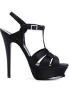 Saint Laurent Tribute Sandals, Women's, Size: 7.5, Black, Acetate