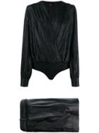 Pinko Faux Leather Shorts - Black