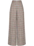 Roland Mouret Tayport Wide-leg Checked Trousers - Pink