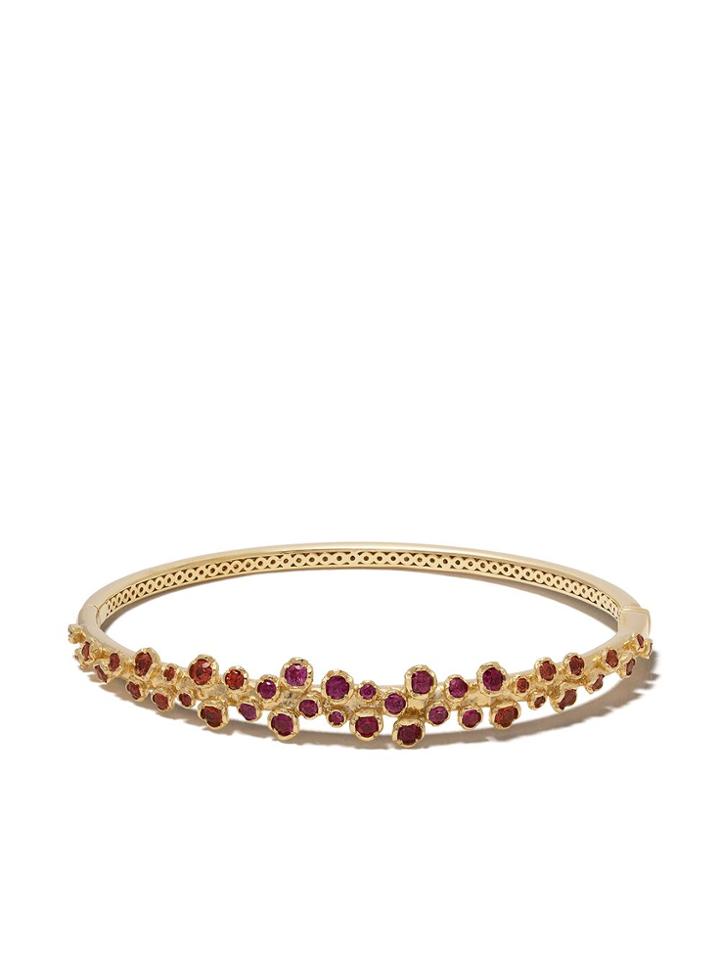 Annoushka 18kt Yellow Gold Hidden Reef Sapphire Bangle - 18ct Yellow