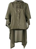 Kenzo - High-low Cape Jacket - Women - Silk/polyester - 38, Women's, Green, Silk/polyester