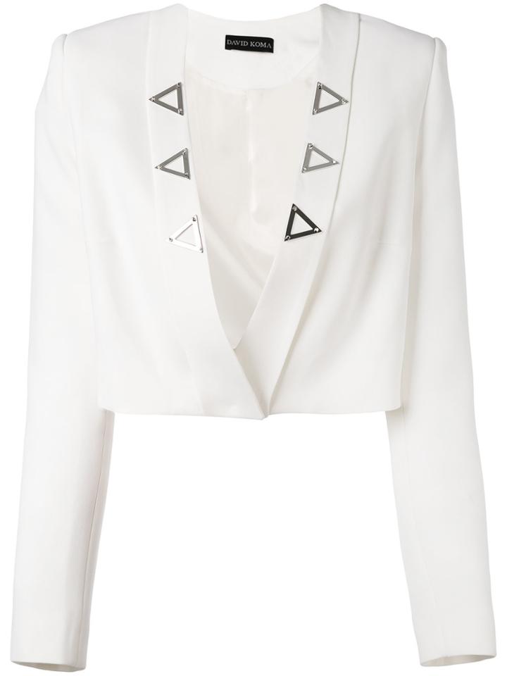 David Koma Cropped Open Jacket - White