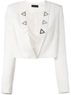 David Koma Cropped Open Jacket - White