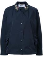 Muveil Embellished Collar Jacket, Women's, Size: 36, Blue, Polyester