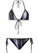 Mona Tie String Bikini, Women's, Size: Medium, Black, Polyester/spandex/elastane