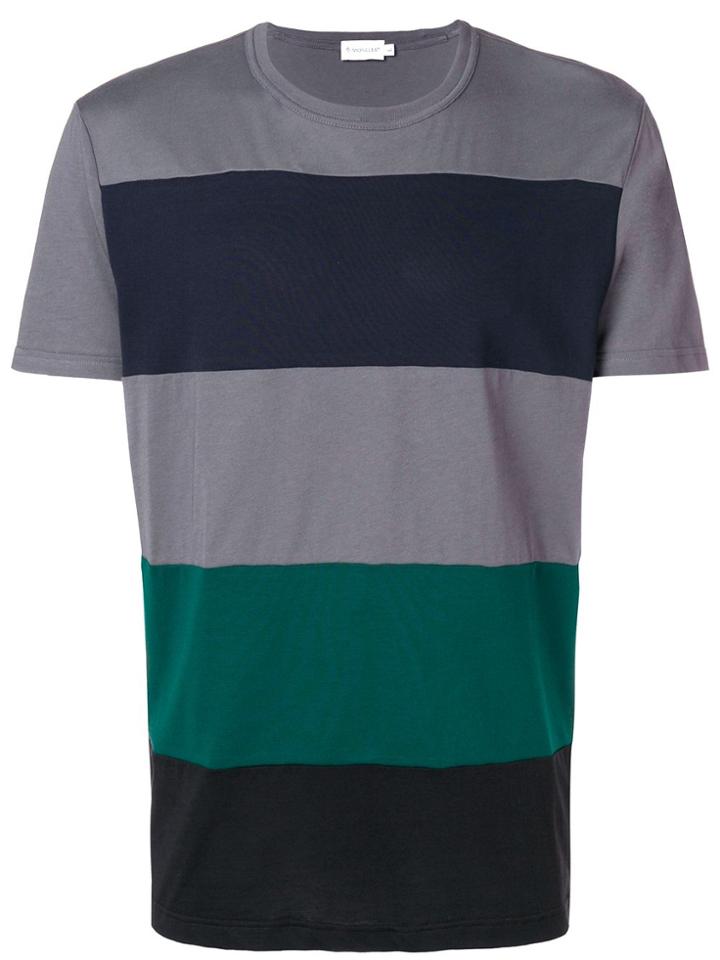 Moncler Striped Print T-shirt - Grey
