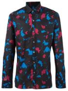 Lanvin Floral Print Shirt, Men's, Size: 39, Black, Cotton