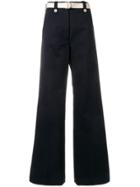 Moncler Belted Wide Leg Trousers - Blue