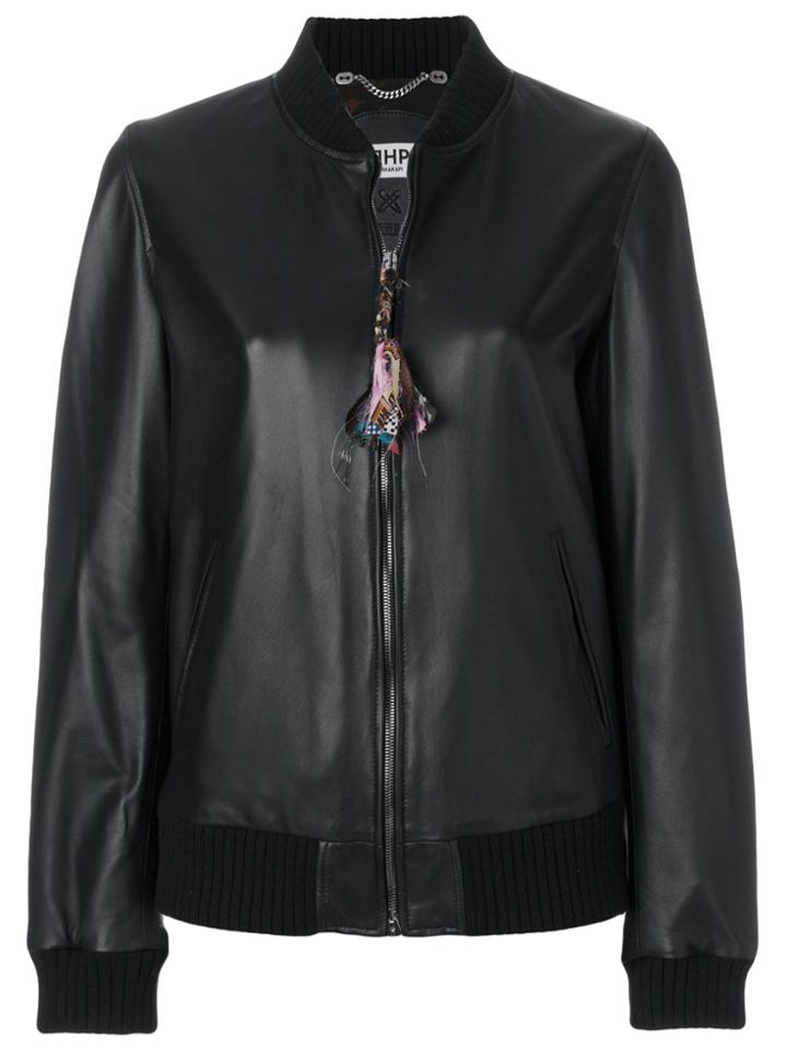 Pihakapi Tweed Zip Bomber Jacket - Black