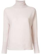 Molli Turtleneck Neck Ribbed Detail Sweater - Pink