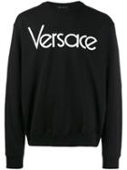 Versace Vintage Embroidered Logo Sweatshirt - Black