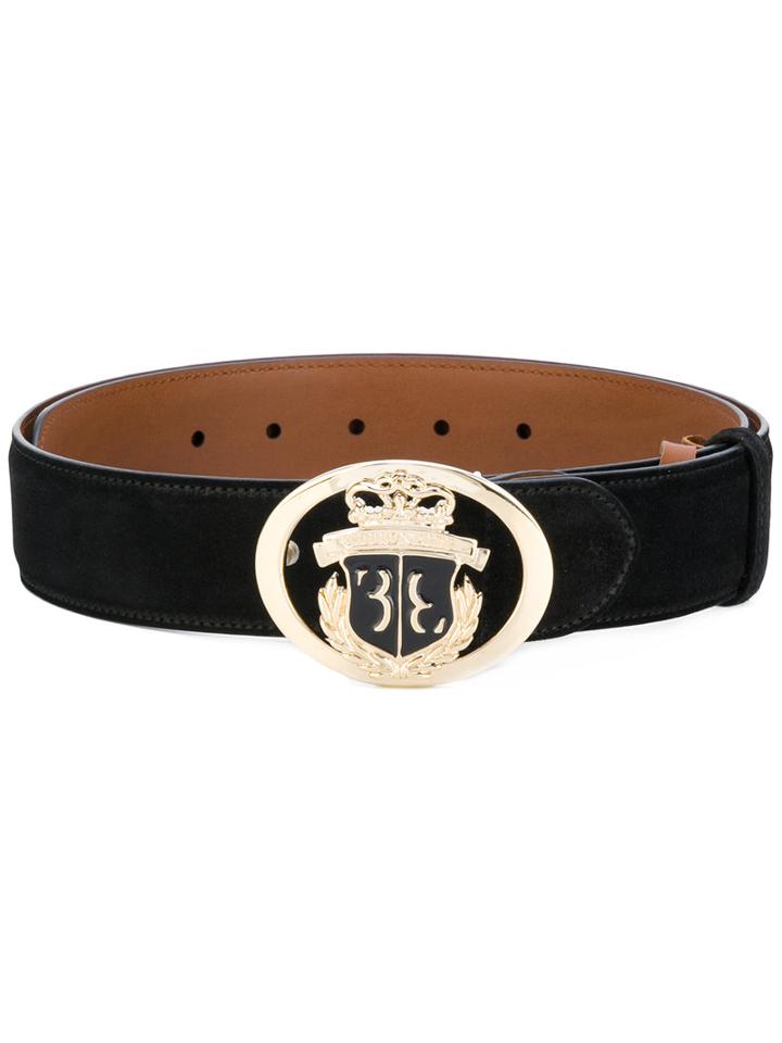 Billionaire - Emblem Crest Buckle Belt - Men - Calf Leather - 100, Black, Calf Leather