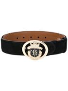 Billionaire - Emblem Crest Buckle Belt - Men - Calf Leather - 100, Black, Calf Leather