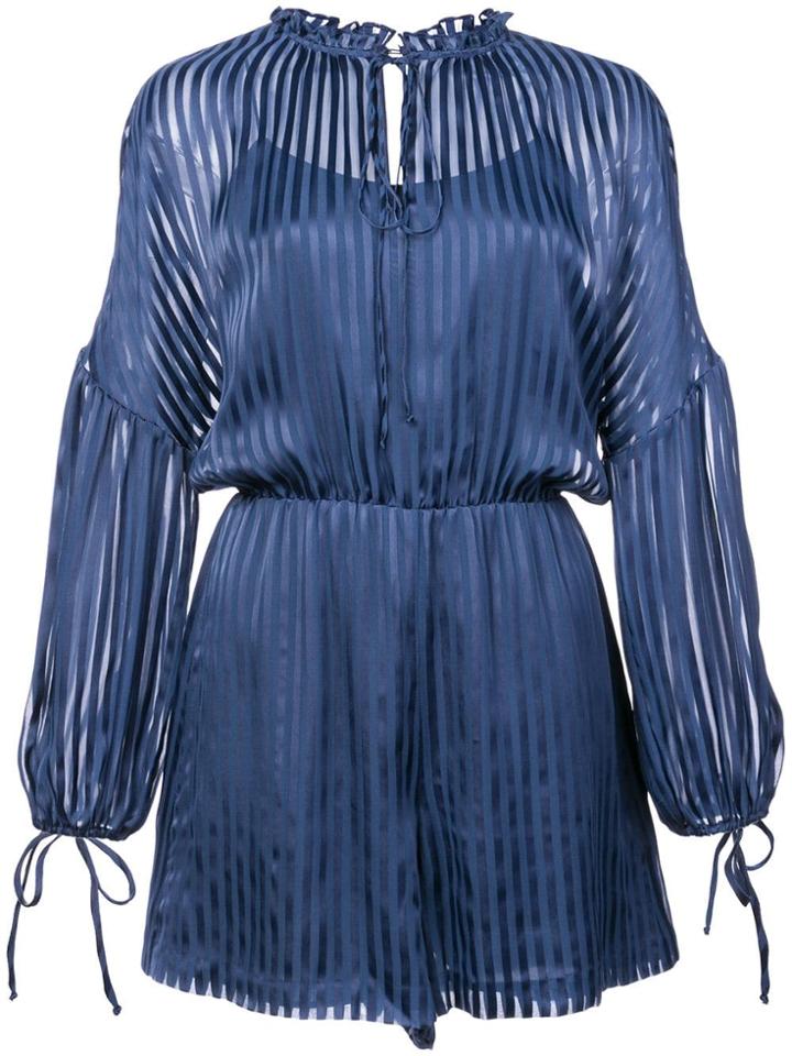 Alice+olivia Callan Striped Romper - Blue