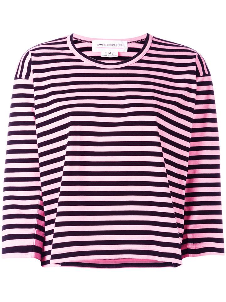 Comme Des Garçons Girl Striped Top, Size: Medium, Black, Cotton